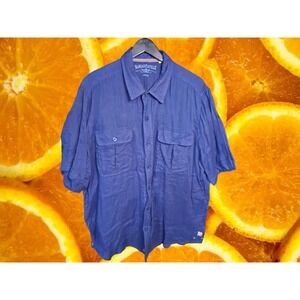 Margaritaville Short Sleeve Blue Pocket‎ Button Up Size XL